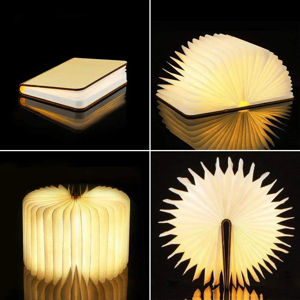 3D Folding LED Book Lamp - RGB, USB Rechargeable