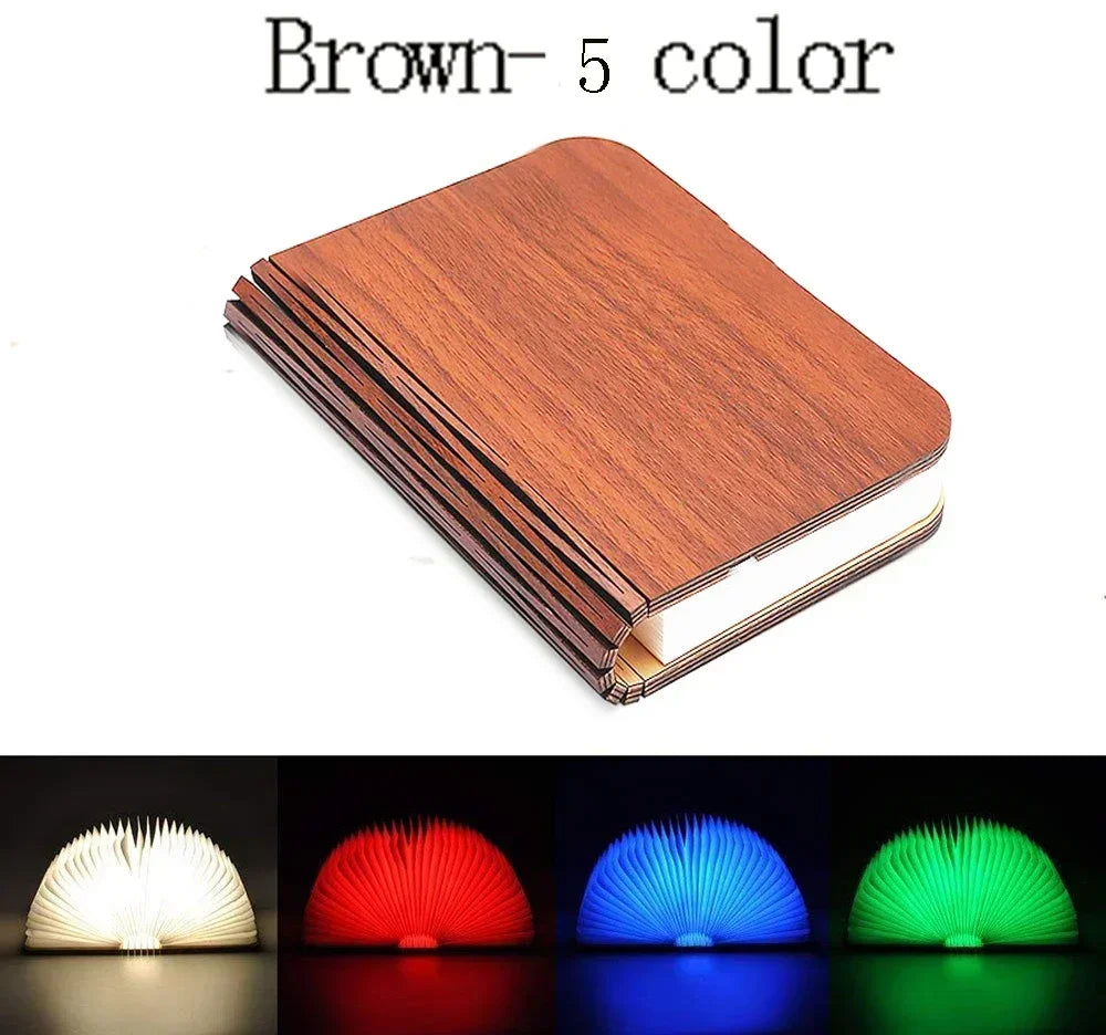 3D Folding LED Book Lamp - RGB, USB Rechargeable