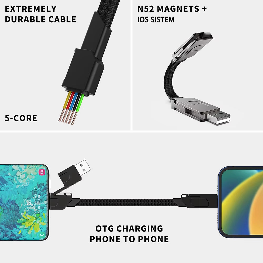 4-in-1 Fast Charging Keychain Cable