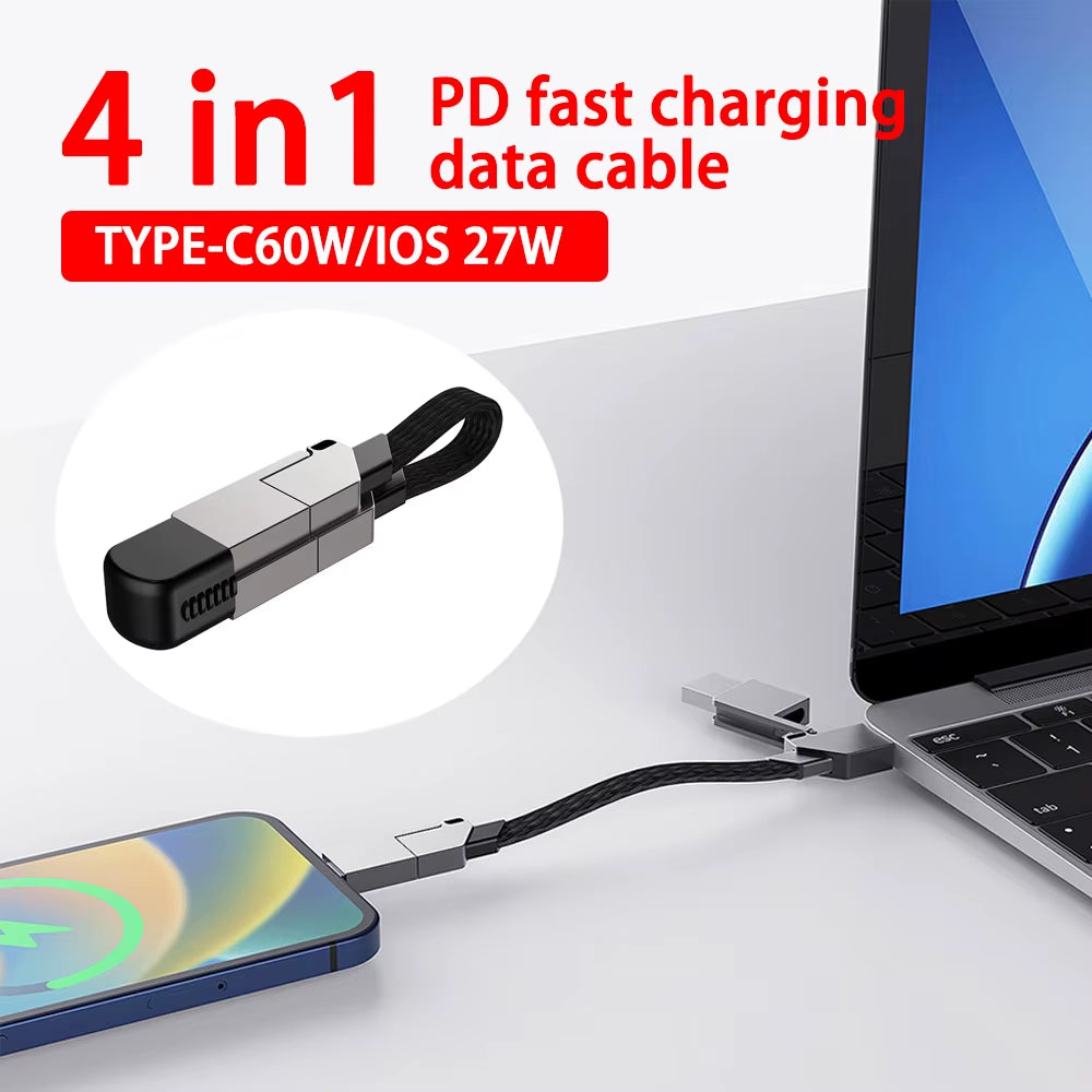 4-in-1 Fast Charging Keychain Cable