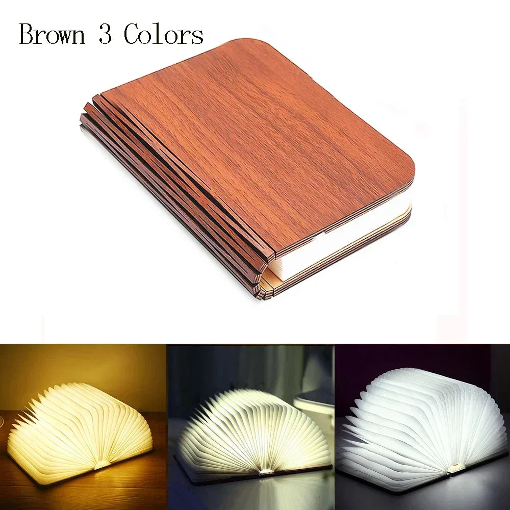 3D Folding LED Book Lamp - RGB, USB Rechargeable