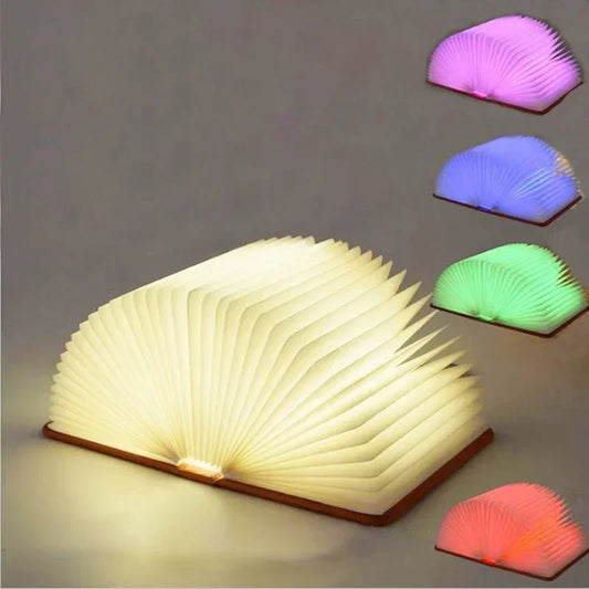 3D Folding LED Book Lamp - RGB, USB Rechargeable