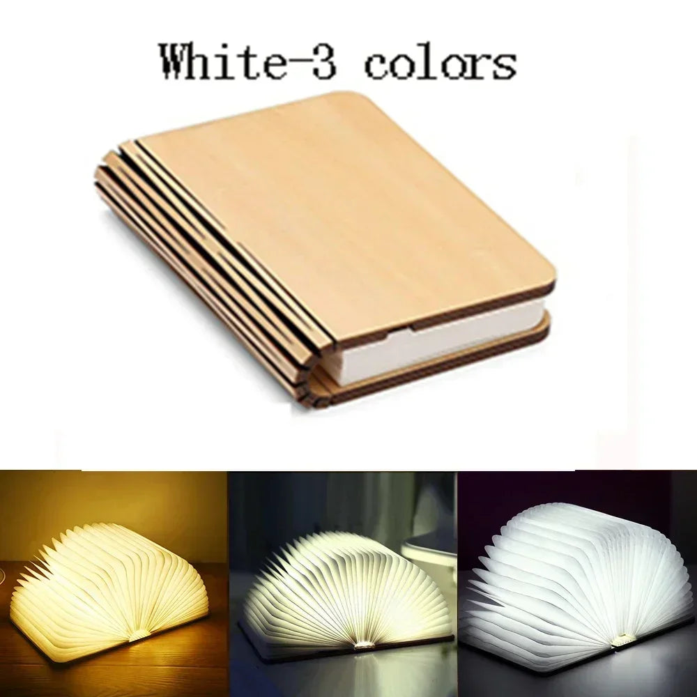 3D Folding LED Book Lamp - RGB, USB Rechargeable