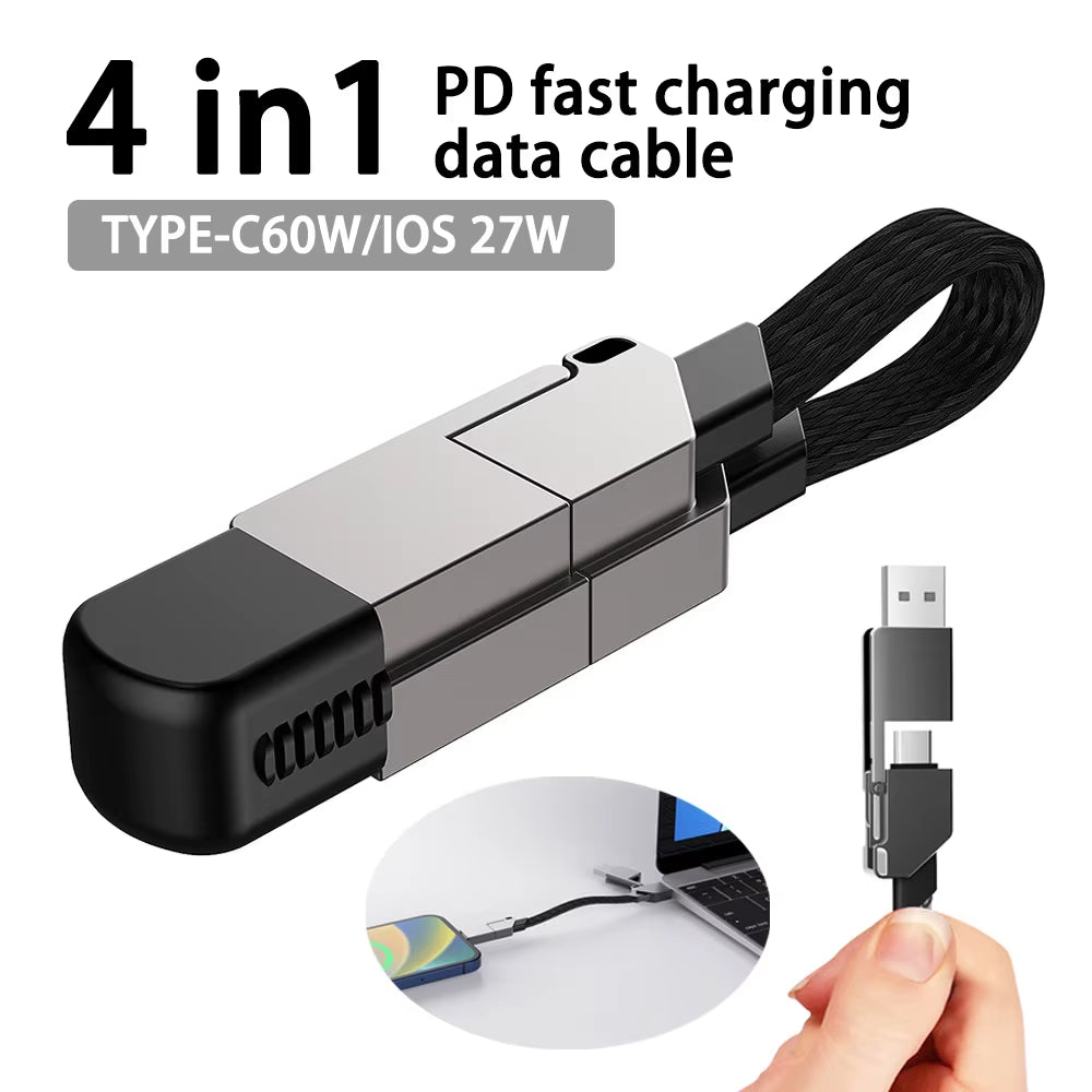 4-in-1 Fast Charging Keychain Cable