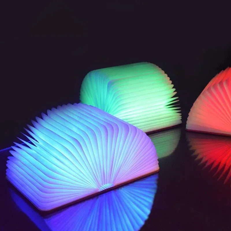 3D Folding LED Book Lamp - RGB, USB Rechargeable