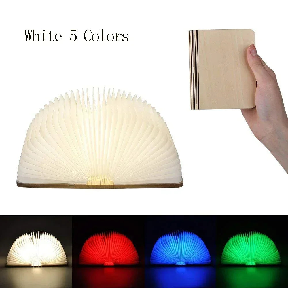 3D Folding LED Book Lamp - RGB, USB Rechargeable